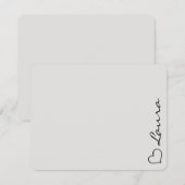Heart Your Name Script Custom Gift Note Card Mitteilungskarte (Vorne/Hinten)