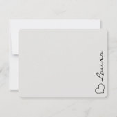 Heart Your Name Script Custom Gift Note Card Mitteilungskarte (Vorderseite)