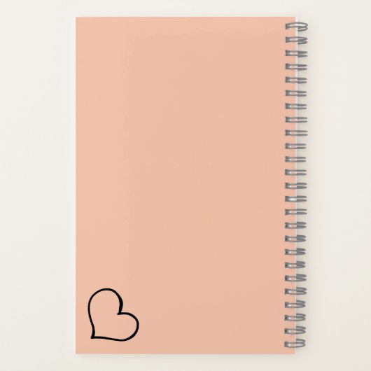 Heart Your Name Script Custom Gift Notebook Notizblock (Rückseite)