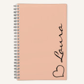 Heart Your Name Script Custom Gift Notebook Notizblock (Vorderseite)