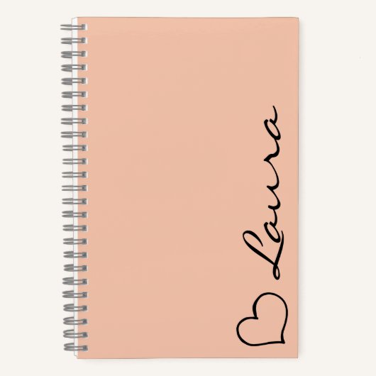 Heart Your Name Script Custom Gift Notebook Notizblock (Vorderseite)
