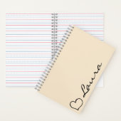 Heart Your Name Script Custom Gift Notebook Notizblock (Innen)