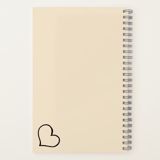 Heart Your Name Script Custom Gift Notebook Notizblock (Rückseite)