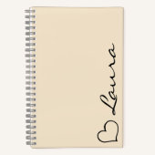 Heart Your Name Script Custom Gift Notebook Notizblock (Vorderseite)