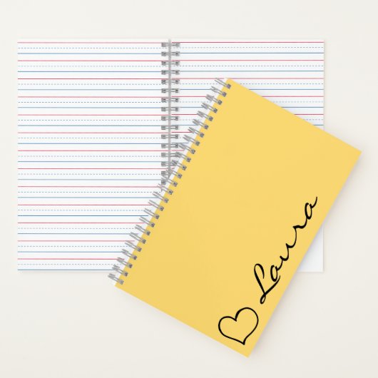 Heart Your Name Script Custom Gift Notebook Notizblock (Innen)