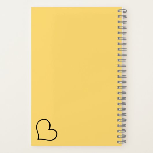 Heart Your Name Script Custom Gift Notebook Notizblock (Rückseite)