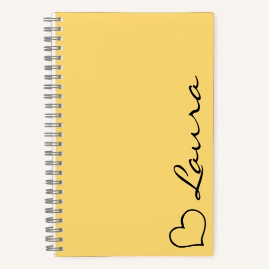 Heart Your Name Script Custom Gift Notebook Notizblock (Vorderseite)