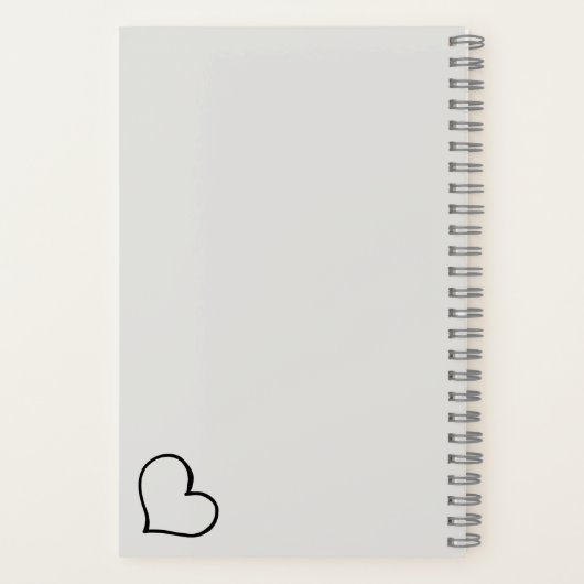 Heart Your Name Script Custom Gift Notebook Notizblock (Rückseite)
