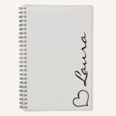 Heart Your Name Script Custom Gift Notebook Notizblock (Vorderseite)