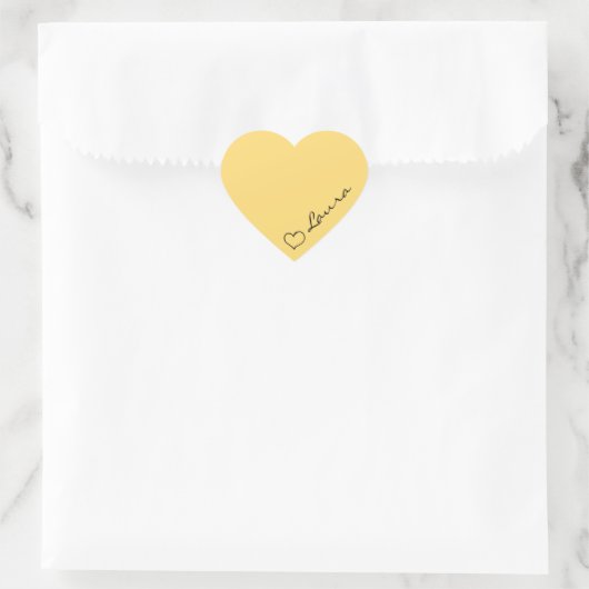 Heart Your Name Script Custom Gift Sticker (Tasche)