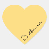 Heart Your Name Script Custom Gift Sticker (Vorderseite)