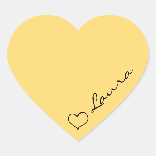 Heart Your Name Script Custom Gift Sticker (Vorderseite)