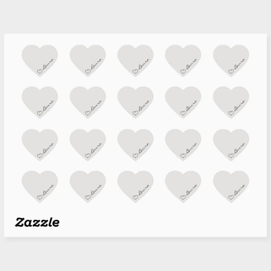 Heart Your Name Script Custom Gift Sticker (Blatt)