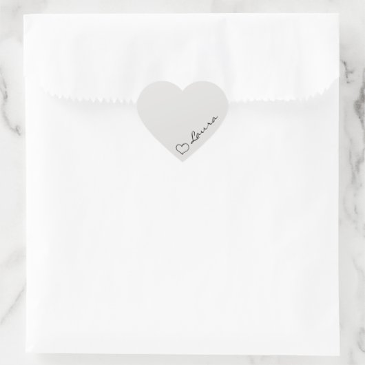 Heart Your Name Script Custom Gift Sticker (Tasche)