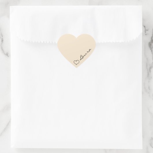 Heart Your Name Script Custom Gift Sticker (Tasche)