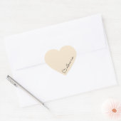 Heart Your Name Script Custom Gift Sticker (Umschlag)