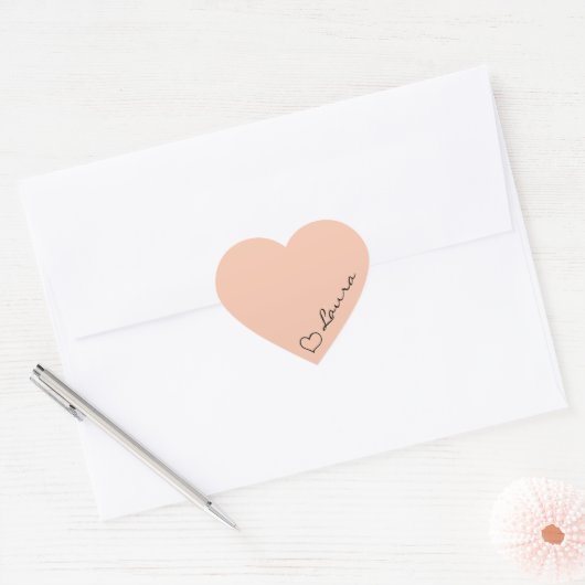 Heart Your Name Script Custom Gift Sticker (Umschlag)