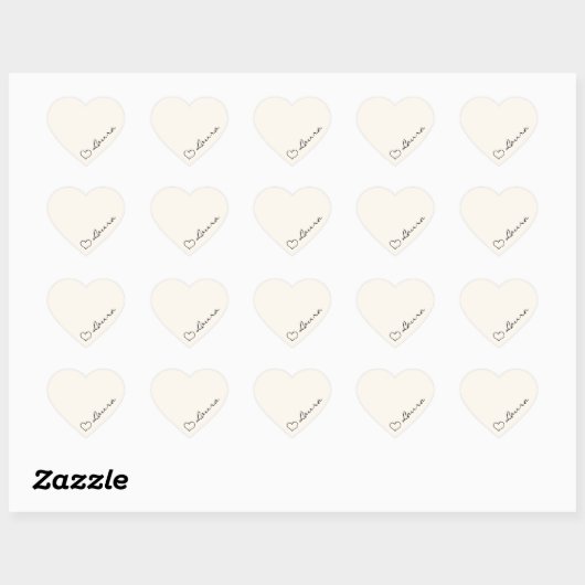 Heart Your Name Script Custom Gift Sticker (Blatt)