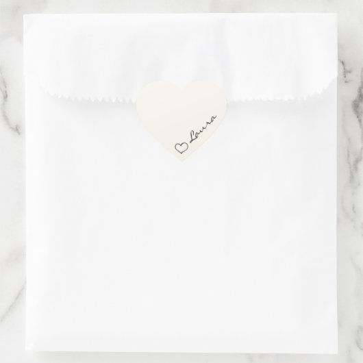 Heart Your Name Script Custom Gift Sticker (Tasche)