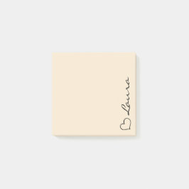 Heart Your Name Script Custom Gift Sticky Notes Post-it Klebezettel