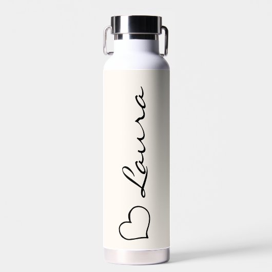 Heart Your Name Script Custom Gift Water Bottle Trinkflasche (Vorne)