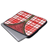 Heart Zipper Laptop Bag - Roter Glitzer Inside Laptopschutzhülle (Vorne Knopf)