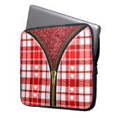 Heart Zipper Laptop Bag - Roter Glitzer Inside Laptopschutzhülle (Vorderseite Links)