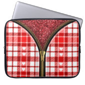 Heart Zipper Laptop Bag - Roter Glitzer Inside Laptopschutzhülle (Vorderseite)