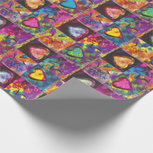 HEARTANDSTAR RED abstract  Geschenkpapier (Ecke)