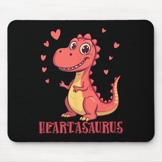 Heartasaurus Süßes Dinosaurier Valentins-Design  Mousepad (Vorne)
