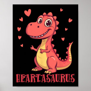 Heartasaurus Süßes Dinosaurier Valentins-Design  Poster