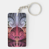 Heartbeat, Abstract Surreal Fantasy Fractal Art Schlüsselanhänger (Rückseite)