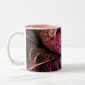 Heartbeat, Abstract Surreal Fantasy Fractal Art Zweifarbige Tasse (Links)