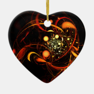 Heartbeat Abstrakt Art Heart Ornament