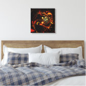 Heartbeat Abstrakt Art Quad Canvas Print Leinwanddruck (Insitu (Schlafzimmer))