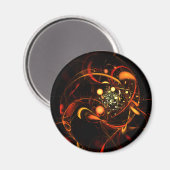 Heartbeat Abstrakt Art Round Magnet (Vorderseite/Rückseite)