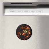 Heartbeat Abstrakt Art Round Magnet (In Situ (Geschirrspüler))
