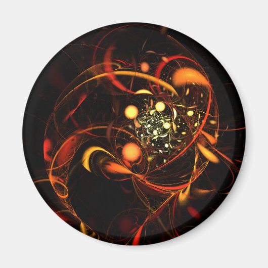 Heartbeat Abstrakt Art Round Magnet (Vorne)