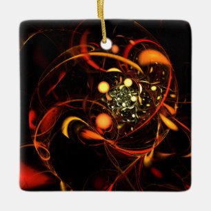 Heartbeat Abstrakt Art Square Ornament
