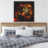 Heartbeat Abstrakt Art Wrapped Canvas Print Leinwanddruck (Insitu (Schlafzimmer))