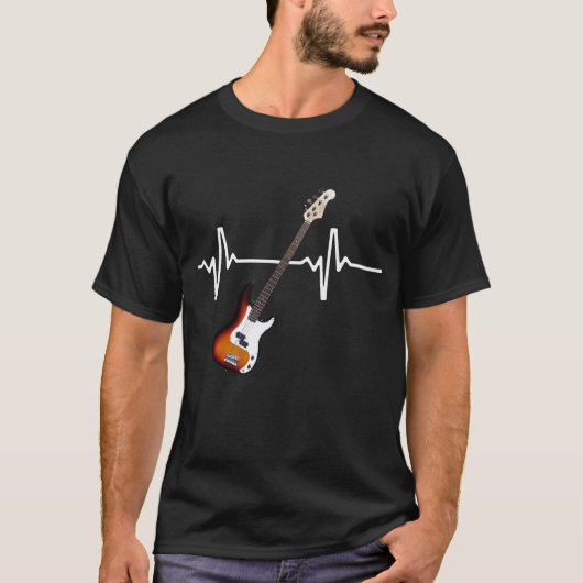 Heartbeat Bass Guitar T-Shirt (Vorderseite)