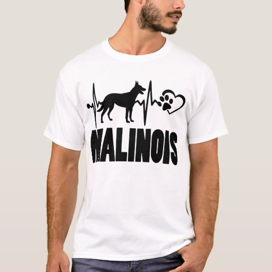 Heartbeat - Belgisch Malinois - Hunde Bester Freun T-Shirt (Vorderseite)