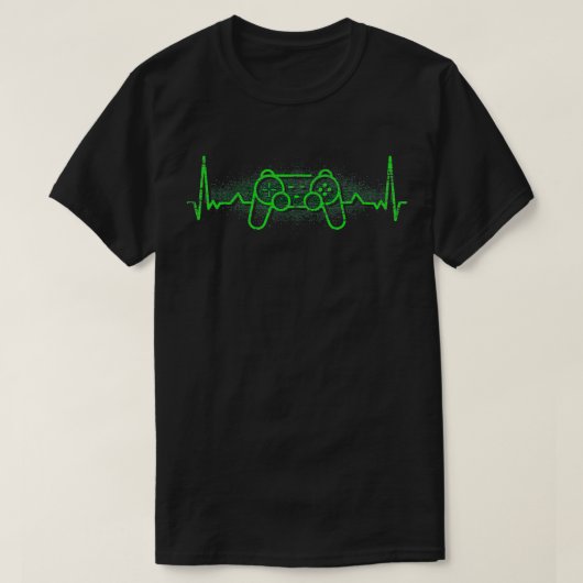 Heartbeat Beruflich Gamer Gift Controller Gamin T-Shirt (Design vorne)