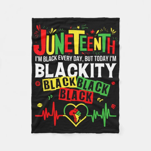 Heartbeat Black History Afrika Amerika Juneteenth Fleecedecke (Vorderseite)