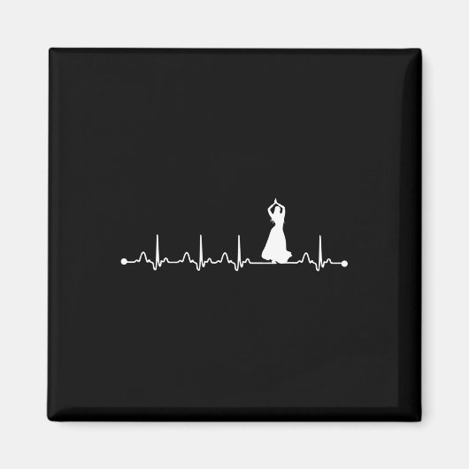 Heartbeat Bly Dancing Ekg Lover Magnet (Vorne)