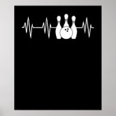 Heartbeat Bowling Heart Bowling Button und Ball Poster (Vorne)