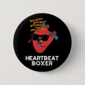 Heartbeat Boxer Funny Music Heart Pub Dark BG Button (Vorderseite)