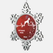 Heartbeat Boxer Schneeflocken Zinn-Ornament (Rechts)