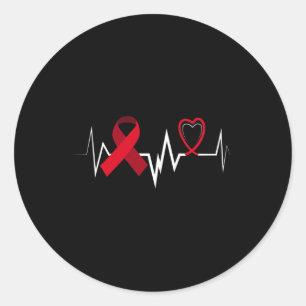 Heartbeat Brain Aneurysm Ribbon Brain Aneurysm Awa Runder Aufkleber