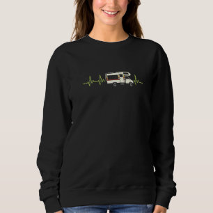 Heartbeat Camping Caravan Ecg Motorhome Vintag Re Sweatshirt